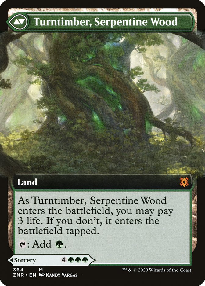 Turntimber Symbiosis // Turntimber, Serpentine Wood (Extended Art) [Zendikar Rising] | Yard's Games Ltd