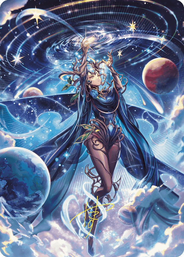 Omniscience Anime Art Card (Gold-Stamped Signature) [Wilds of Eldraine Art Series] | Yard's Games Ltd