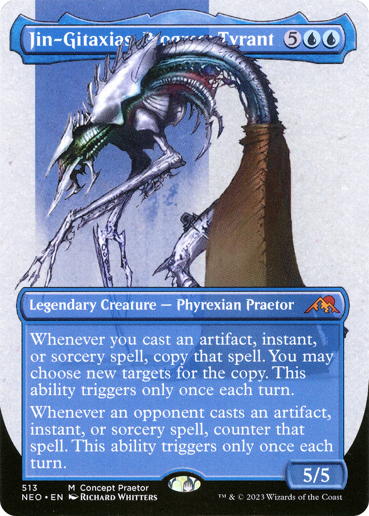 Jin-Gitaxias, Progress Tyrant (Borderless Concept Praetors) [Phyrexia: All Will Be One] | Yard's Games Ltd