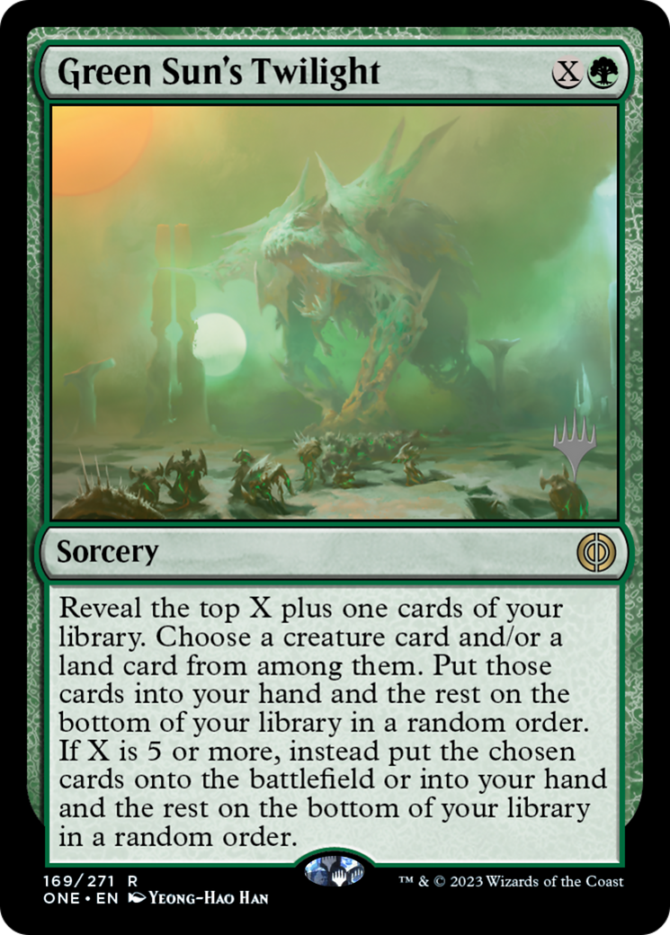 Green Sun's Twilight (Promo Pack) [Phyrexia: All Will Be One Promos] | Yard's Games Ltd