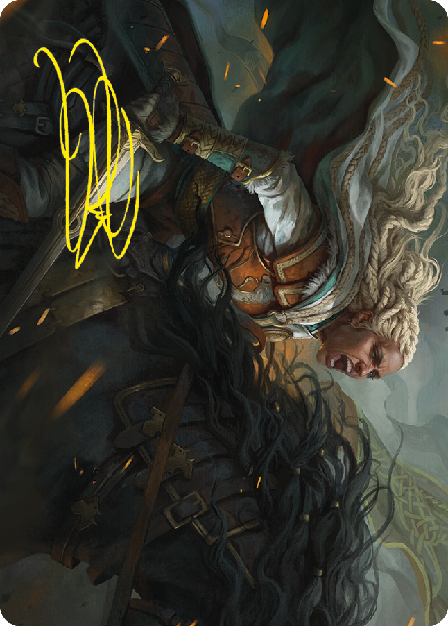 Eowyn, Fearless Knight Art Card (Gold-Stamped Signature) [The Lord of the Rings: Tales of Middle-earth Art Series] | Yard's Games Ltd