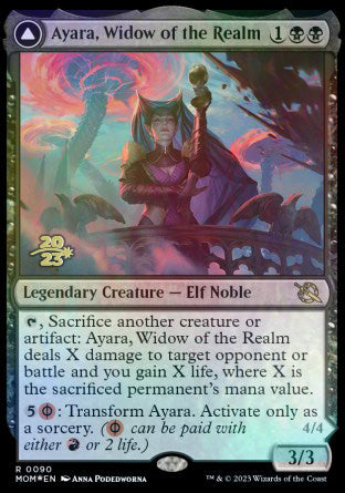 Ayara, Widow of the Realm // Ayara, Furnace Queen [March of the Machine Prerelease Promos] | Yard's Games Ltd