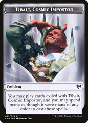 Elf Warrior // Tibalt, Cosmic Impostor Emblem Double-Sided Token [Kaldheim Tokens] | Yard's Games Ltd