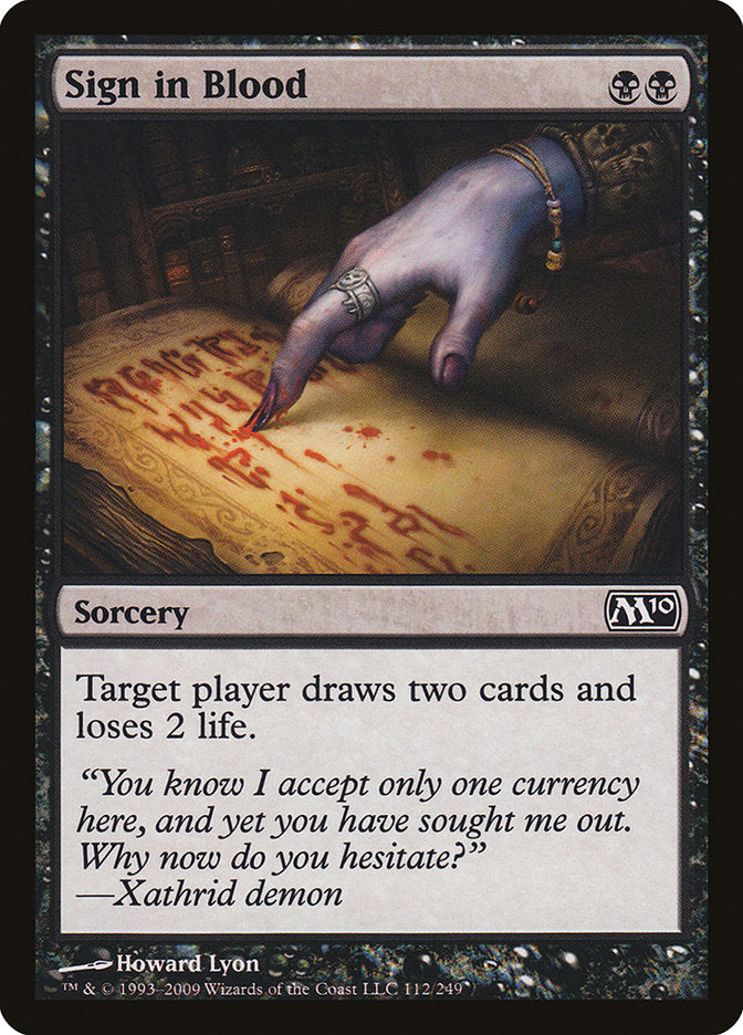 Sign in Blood [Magic 2010] | Yard's Games Ltd