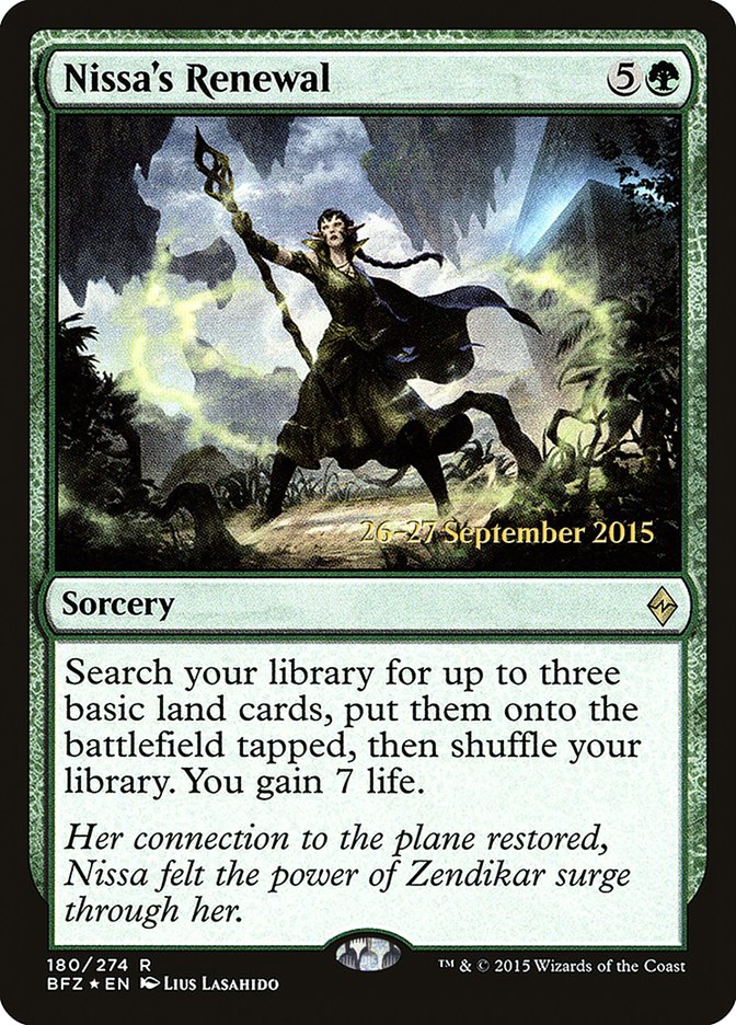 Nissa's Renewal [Battle for Zendikar Prerelease Promos] | Yard's Games Ltd