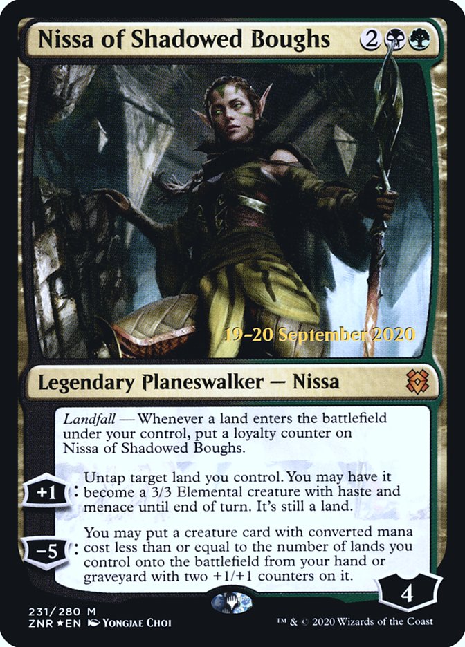 Nissa of Shadowed Boughs [Zendikar Rising Prerelease Promos] | Yard's Games Ltd