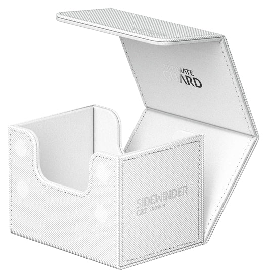 ultimate guard sidewinder 100 xenoskin white premium deck box | Yard's Games Ltd