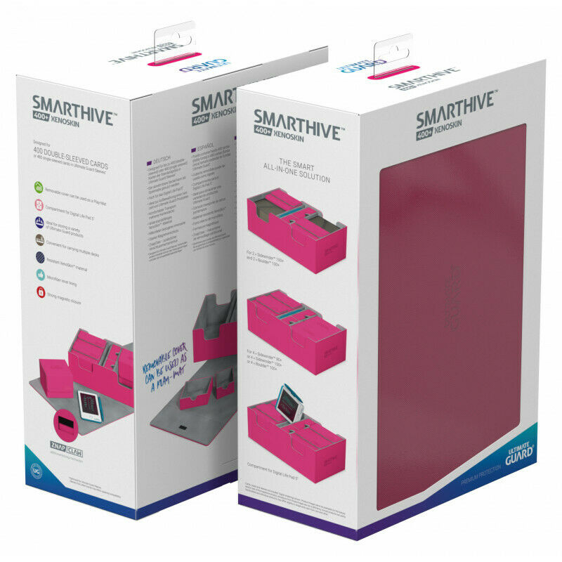 ultimate guard smarthive 400 xenoskin pink card and deck storage box | Yard's Games Ltd