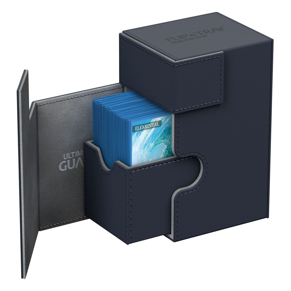 ultimate guard flip n tray 80 xenoskin blue premium deck box case | Yard's Games Ltd