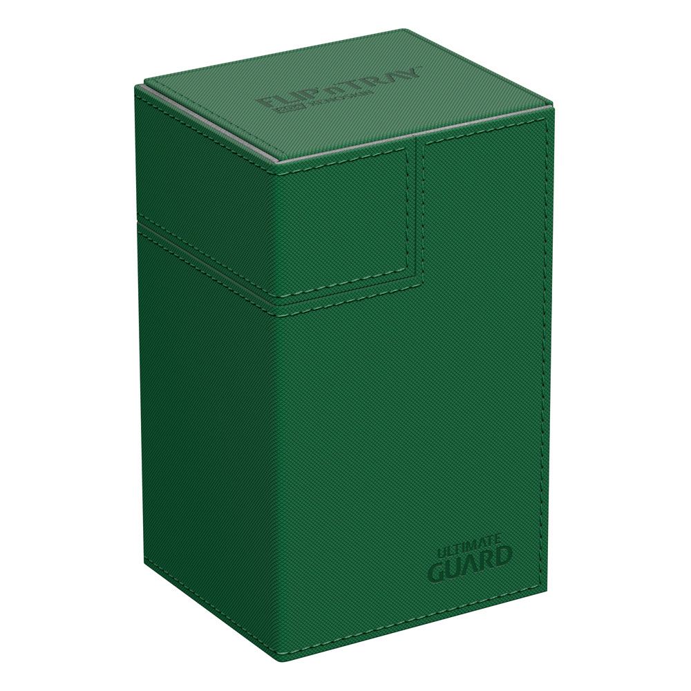 ultimate guard flip n tray 80 xenoskin green premium deck box case | Yard's Games Ltd