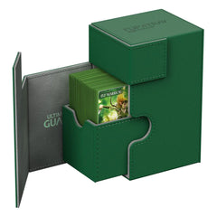 ultimate guard flip n tray 80 xenoskin green premium deck box case | Yard's Games Ltd