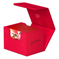 ultimate guard sidewinder 100 xenoskin red premium deck box | Yard's Games Ltd