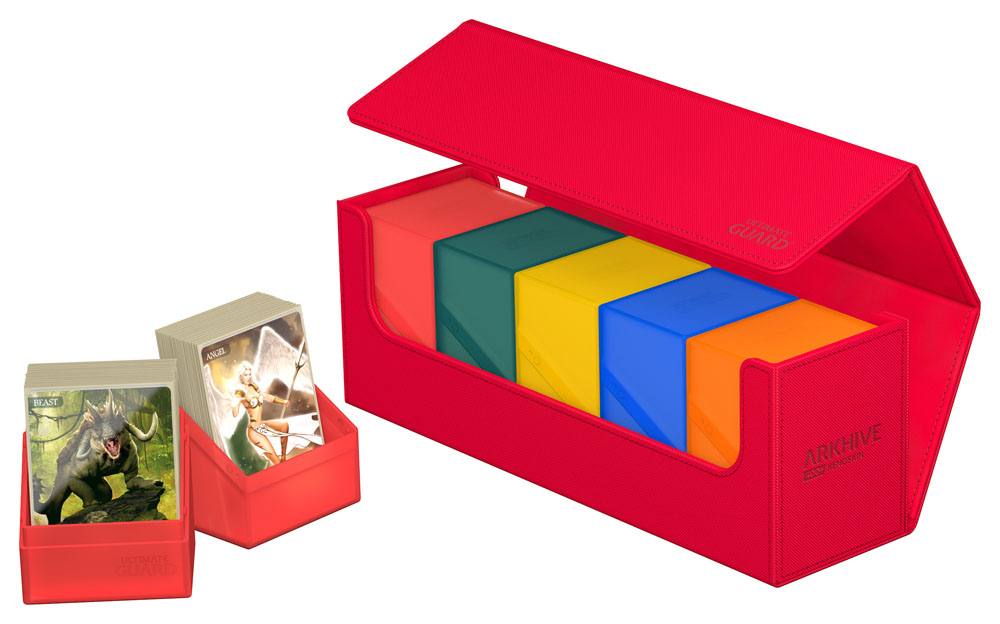 Ultimate Guard Arkhive 400+ Monocolor Red - Card And Deck Storage Box | Yard's Games Ltd