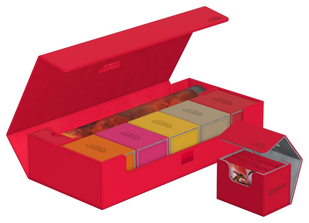 Ultimate Guard treasurehive 550 xenoskin red deck box card case | Yard's Games Ltd