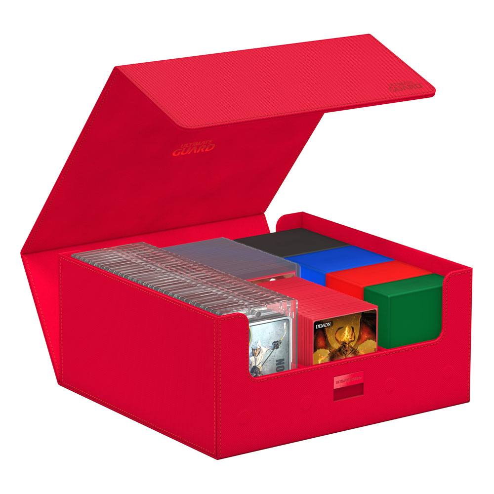 ultimate guard treasurehive 90 xenoskin red deck box case | Yard's Games Ltd